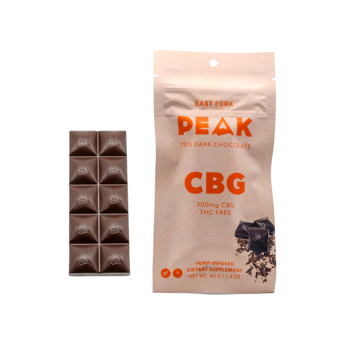 Peak Hemp CBG Chocolate Bar 300mg (THC-Free)