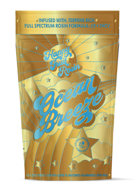Happy Fruit - Ocean Breeze Delta-9 + THC/v Live Rosin Gummies