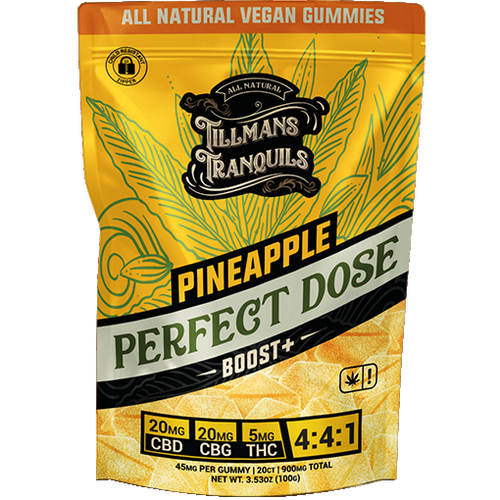 Tillman's CBD Pineapple 4:4:1 CBD:CBG:THC Gummies