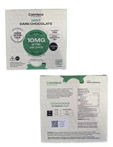Cannisco High Dose Dark Chocolate Mint Bar 10mg THC 250mg CBD