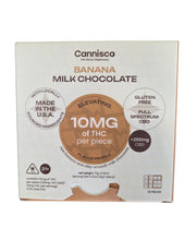 Load image into Gallery viewer, Cannisco High Dose Banana Milk Chocolate Bar 10mg THC 250mg CBD